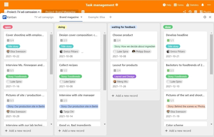 The Kanban board makes your task management easier