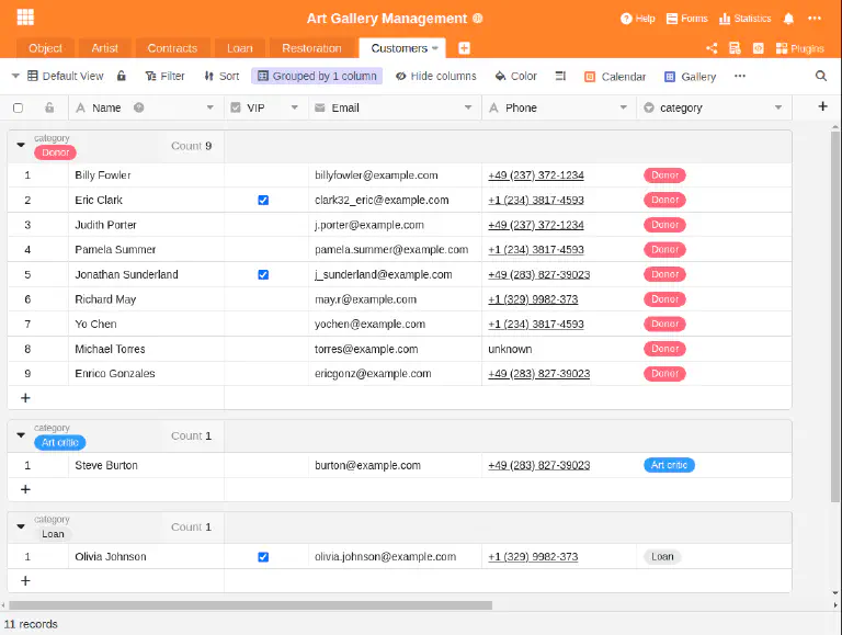 Group and filter your contacts