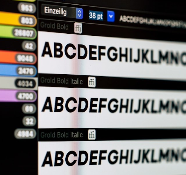 Choose a suitable font, line spacing and font size.