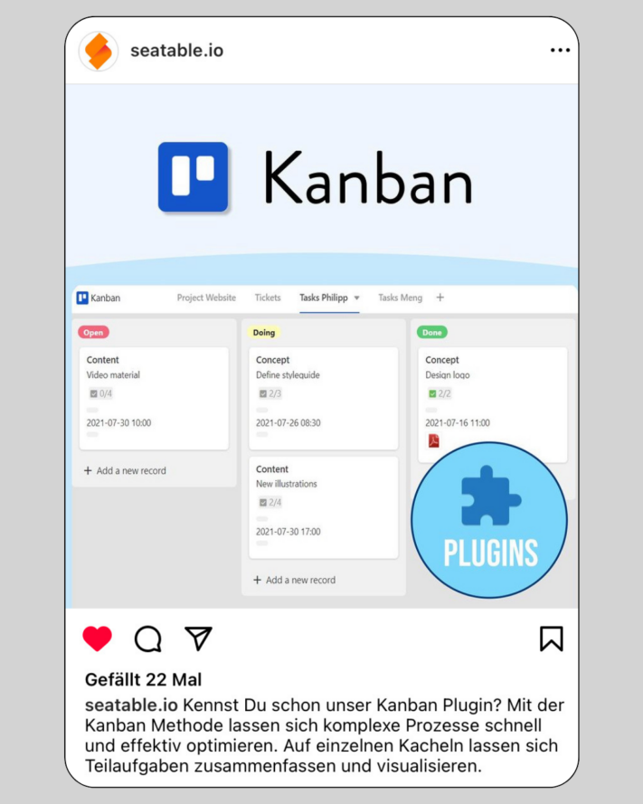 Instagram post introduces a product