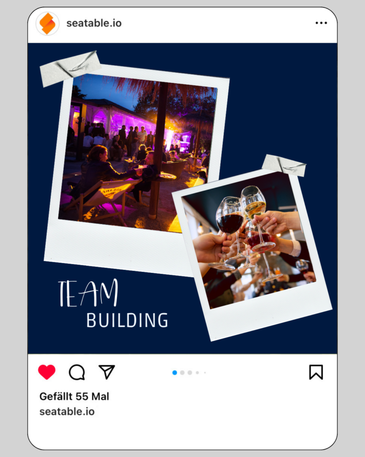 Photos of the team building event as a content idea