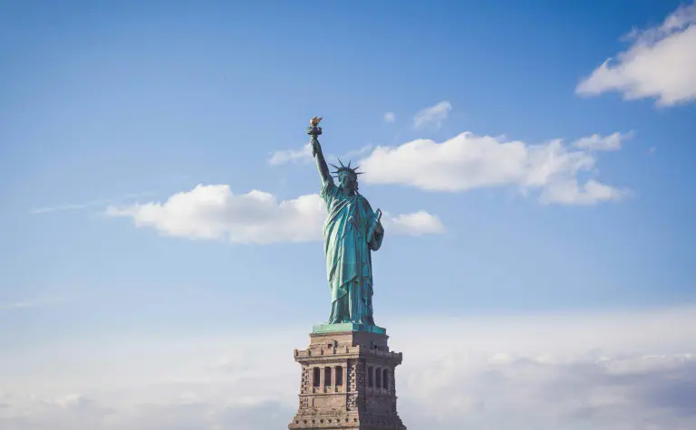 Statue of Liberty with clouds