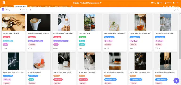 Galerie d’images de produits pour la gestion numérique des produits