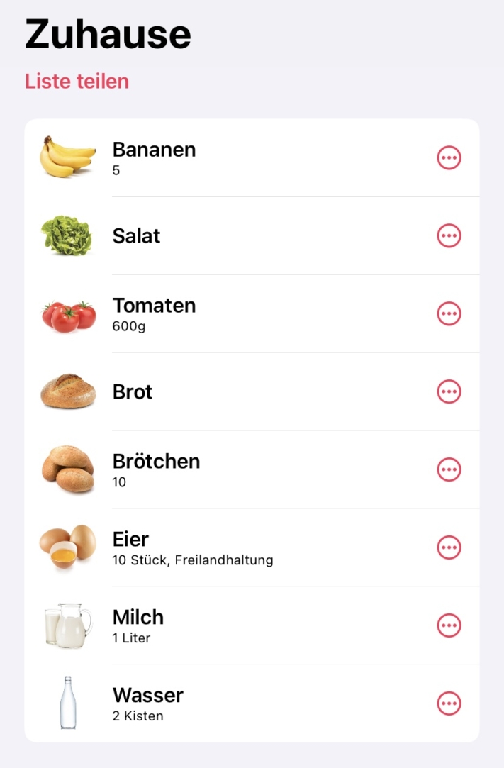 The shopping list app “WeNeed”
