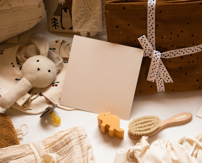 Soft toys, brushes or washcloths are useful gifts for parents-to-be.