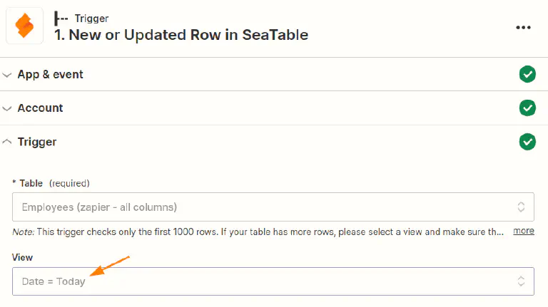 view based trigger en zapier