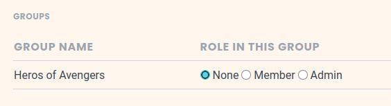 Sélectionnez les groupes auxquels le membre d&rsquo;équipe doit appartenir