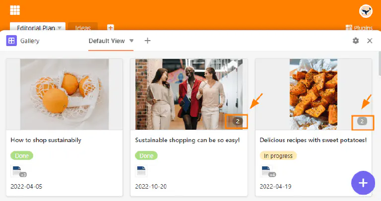 Galería plugin número gris
