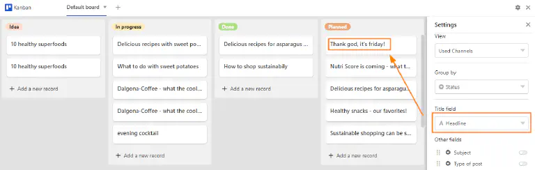 Kanban Plugin Título