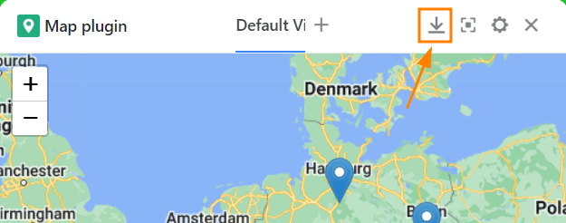El botón de descarga del plugin de mapas