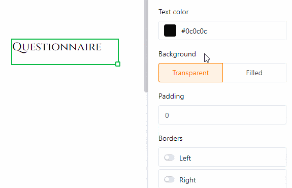 Couleur de police et couleur de fond du texte statique