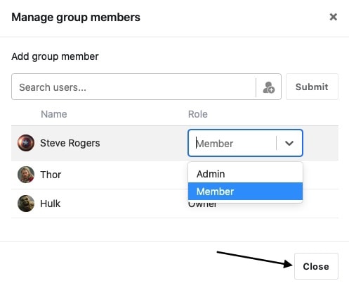 Role selection and confirmation