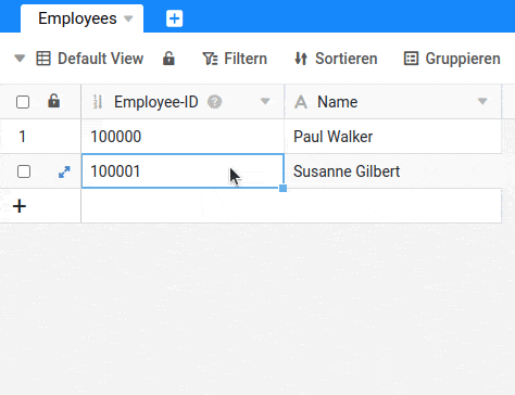rows with an automatic number