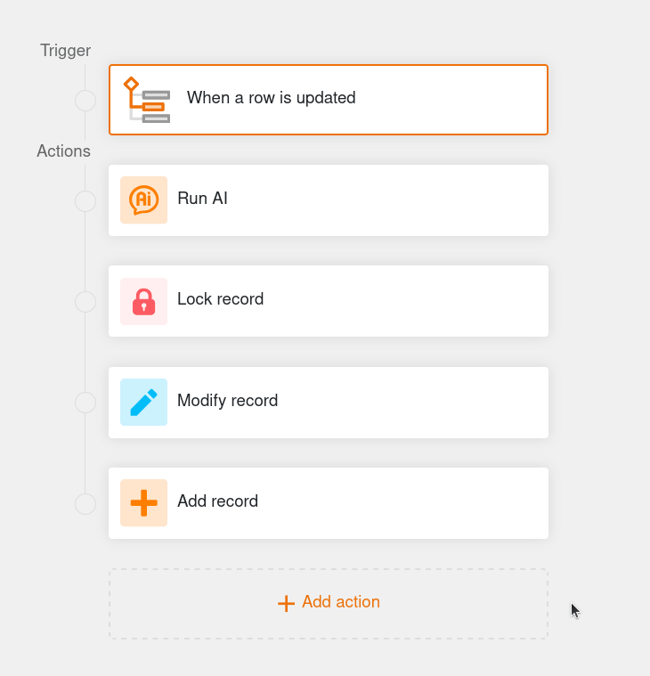 Automations-Aktionen verschieben