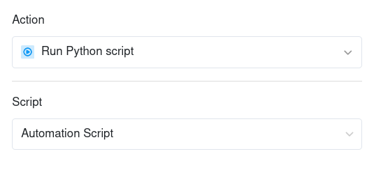 Automations-Aktion: Python-Skript ausführen