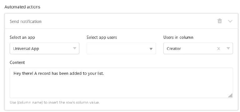 Envío automático de notificaciones de aplicaciones