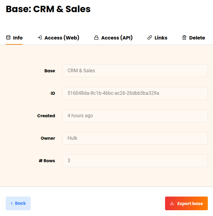 Detail view of a base