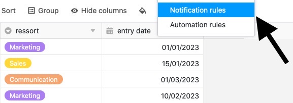 Crear una regla de notificación