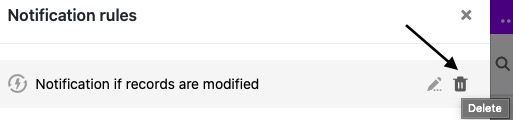 Supresión de una norma de notificación