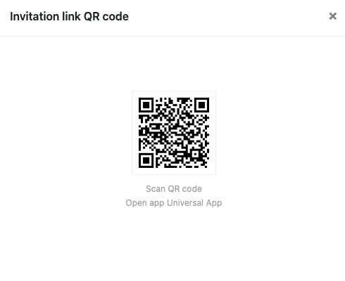 Código QR para abrir y compartir la aplicación universal