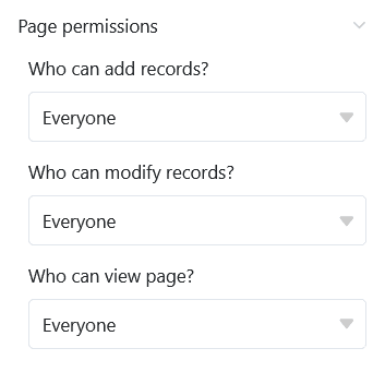 Разрешения на страницы календаря