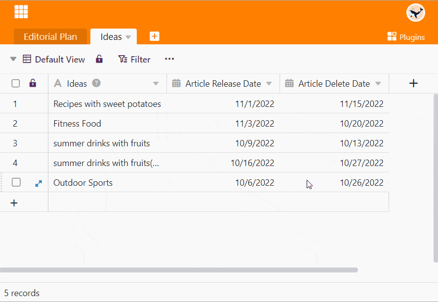 Instructions pour le plugin calendrier