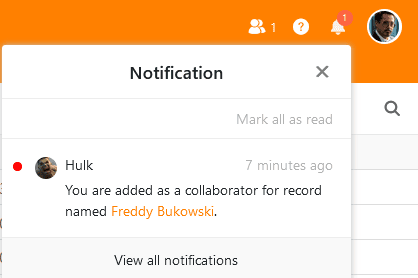 Notification when an collaborator is added