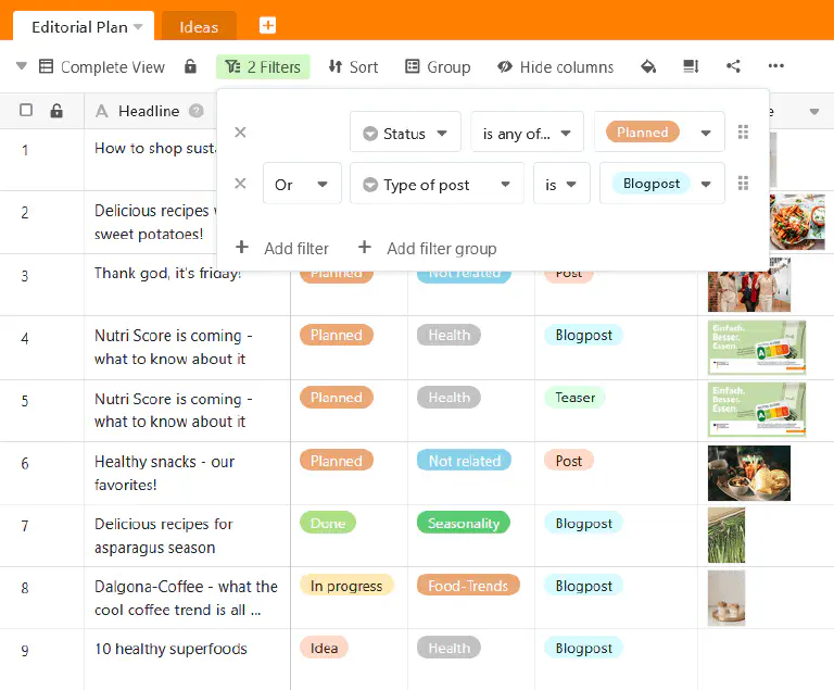 Filter rule with OR link