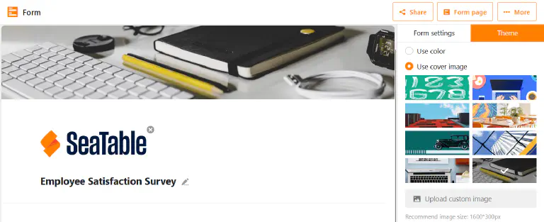 Visual customization options in web forms