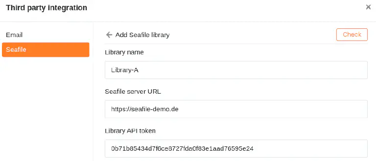 Integration of the Seafile library