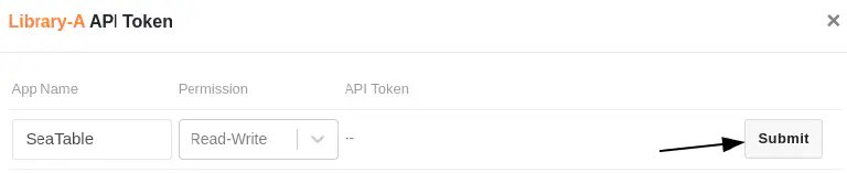 Creation of the API token