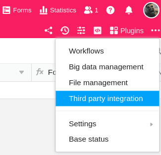 Selecting the third-party integration option
