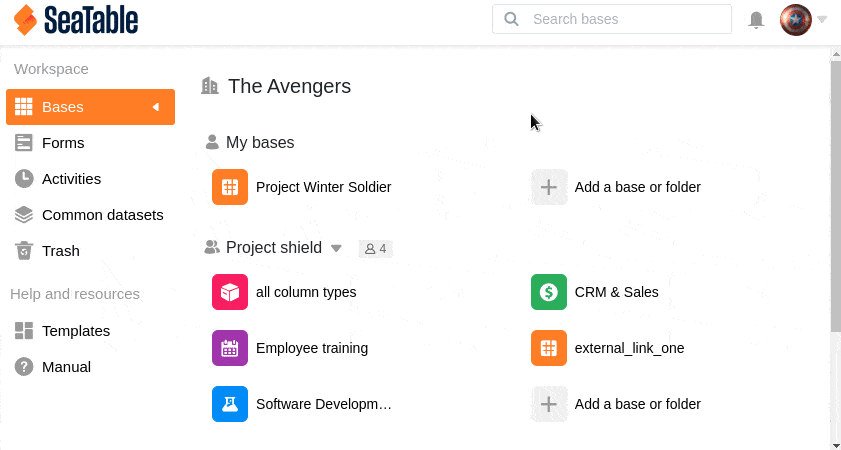 Copiar una base en un grupo