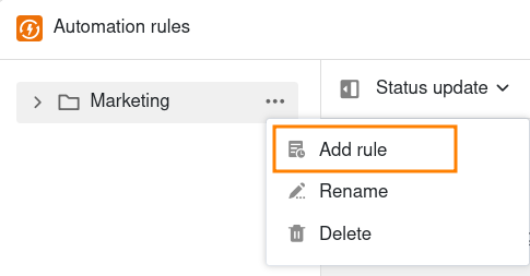 Automatisierungsregel in einem Ordner anlegen