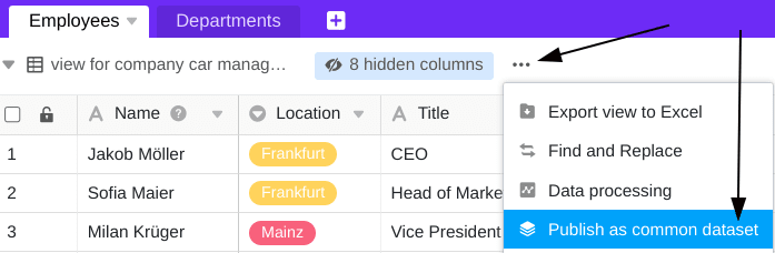 Creating a common dataset