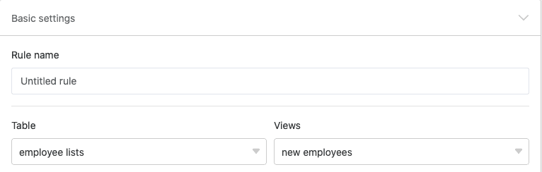 In a first step, you first define basic settings for the newly created notification rule