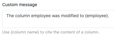 Definiton of the content of the notification that will be sent after the trigger has been triggered.
