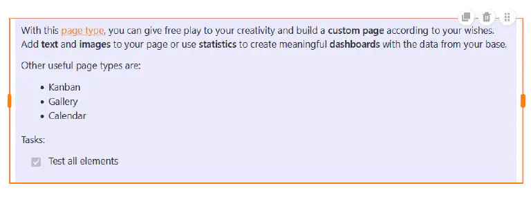 Форматированные тексты на настраиваемых страницах