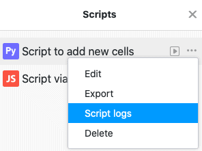 Abrir el registro de ejecución de un script