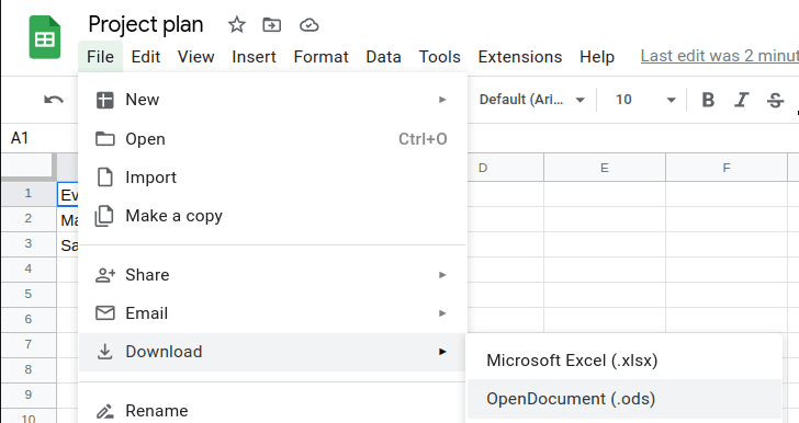 Guardar la hoja de Google como CSV o Excel