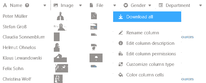 Descargar todos los archivos en una columna