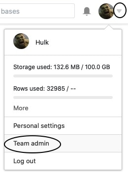 Abrir la gestión del equipo