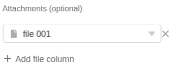 Los archivos que haya añadido a una columna de archivos de su tabla pueden utilizarse como archivos adjuntos en el correo electrónico