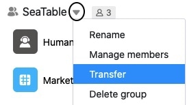 Transferir un grupo