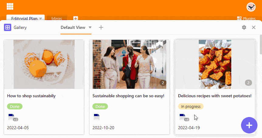 Añadir una nueva fila a través del plugin de galería
