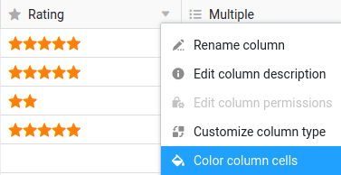 Coloring cells in SeaTable