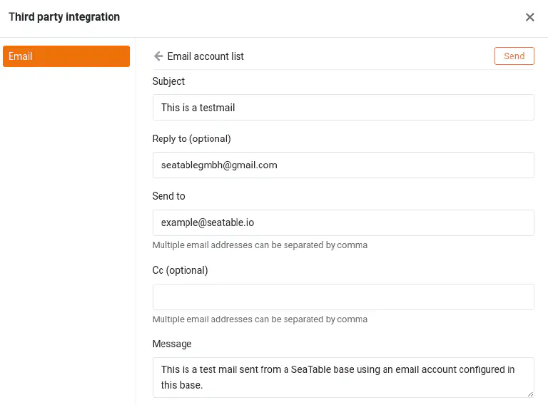 Probar la configuración de la cuenta de correo electrónico