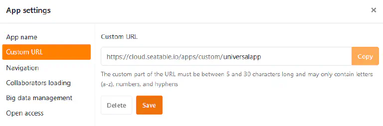 Editar URL personalizada