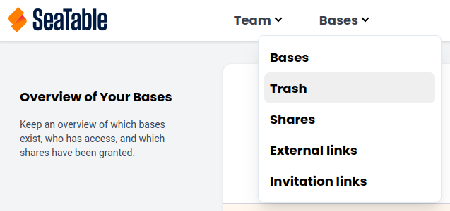 Naviguez vers la corbeille