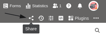Haz clic en el icono de compartir de tu mesa